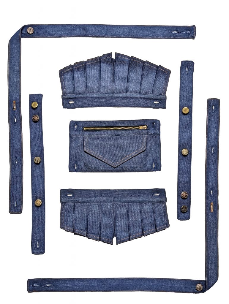 suspenders, pocket and epaulettes disassembled