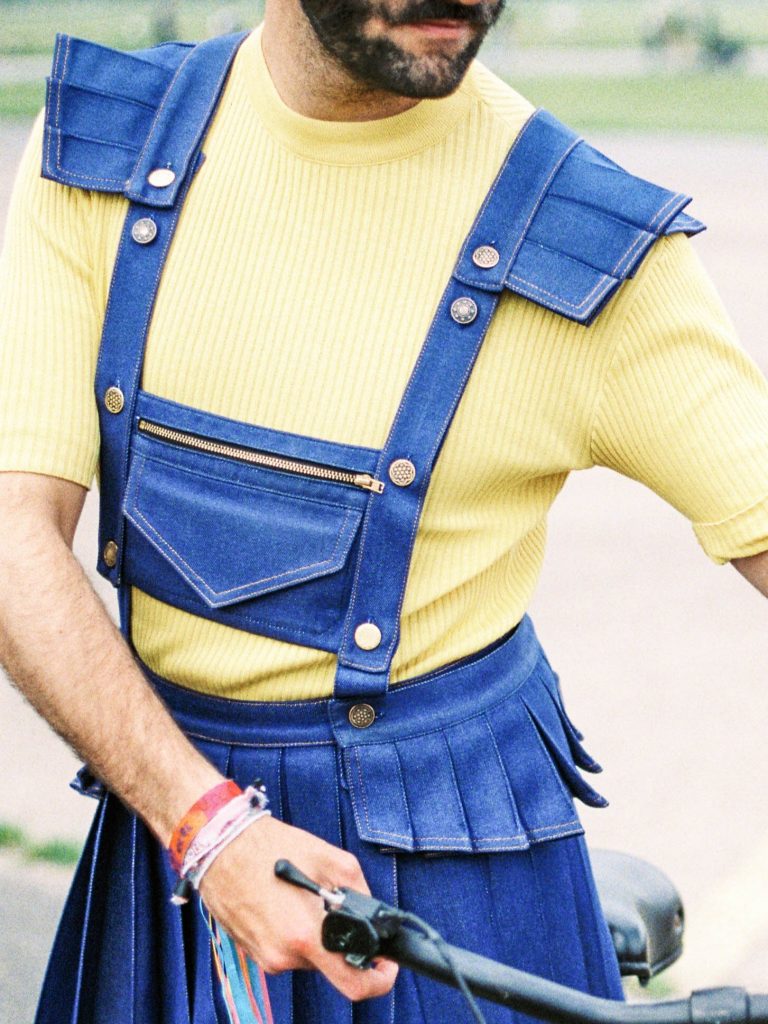 denim jupolette close-up